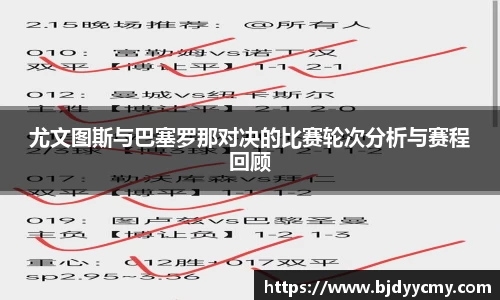 尤文图斯与巴塞罗那对决的比赛轮次分析与赛程回顾