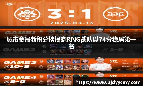 城市赛最新积分榜揭晓RNG战队以74分稳居第一名